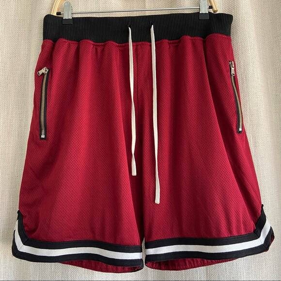 Mintcrew Mesh Basketball Shorts Maroon Red XL - Picture 1 of 8